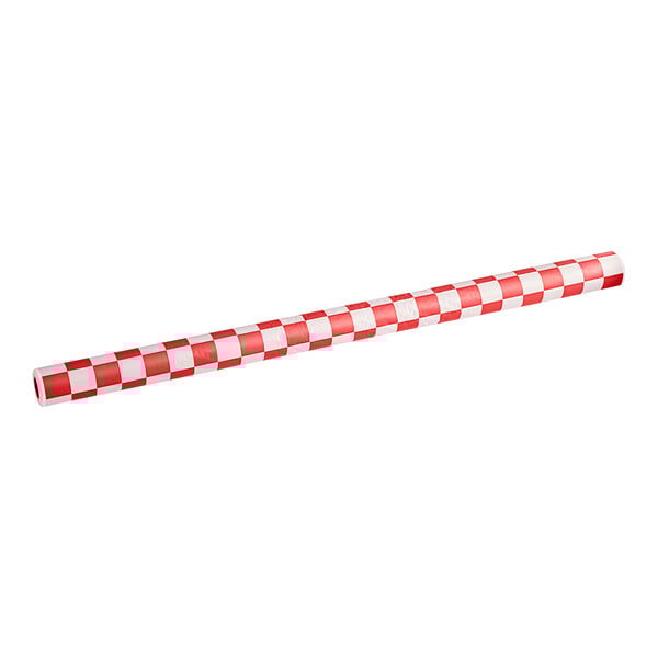 A red and white checkered tube.
