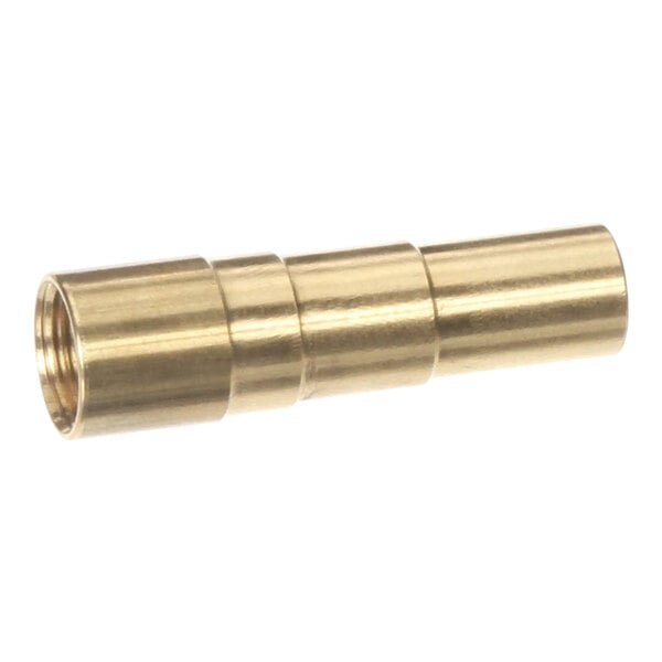 A brass Frymaster thermocouple adapter with a gold tube and nut.