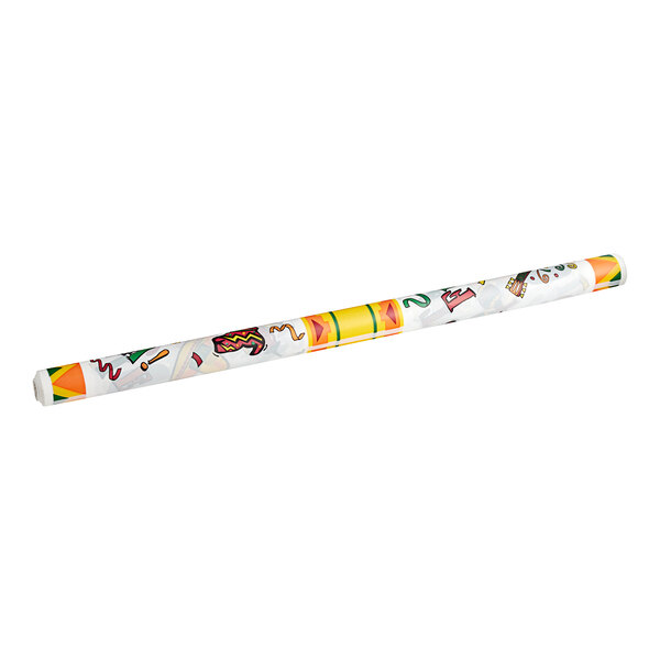 A white plastic roll of Table Mate Fiesta Time table covers.