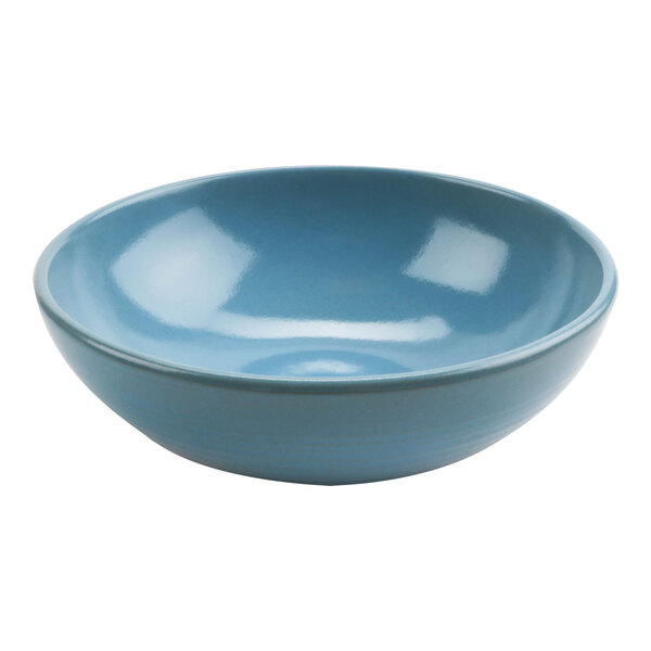 A blue bowl with a white background.