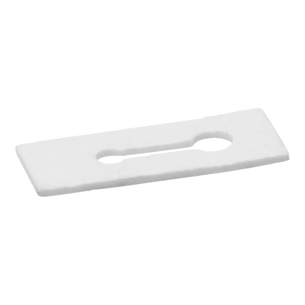 A white plastic Frymaster Solaronics ignitor gasket with clips.