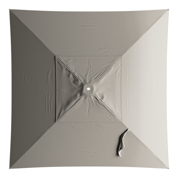 A top view of a square graphite umbrella canopy.