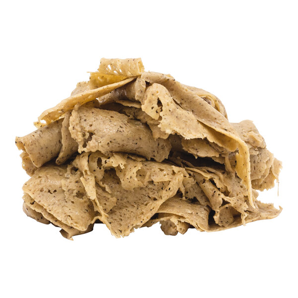 A pile of plant-based vegan turkey slices.