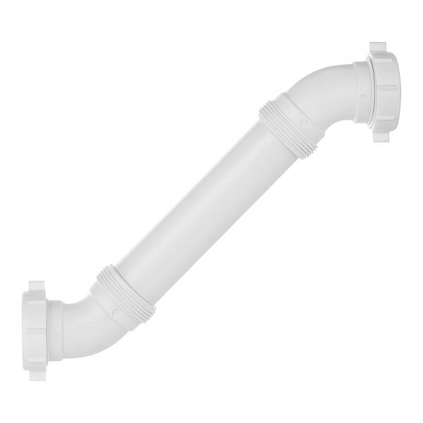 A white plastic Dearborn double slip joint trap offset pipe.