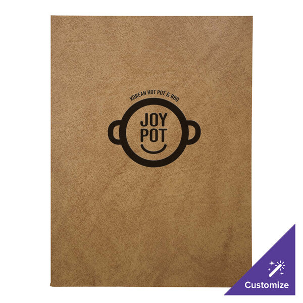 A brown menu cover with the word "Harley" in a pot logo.