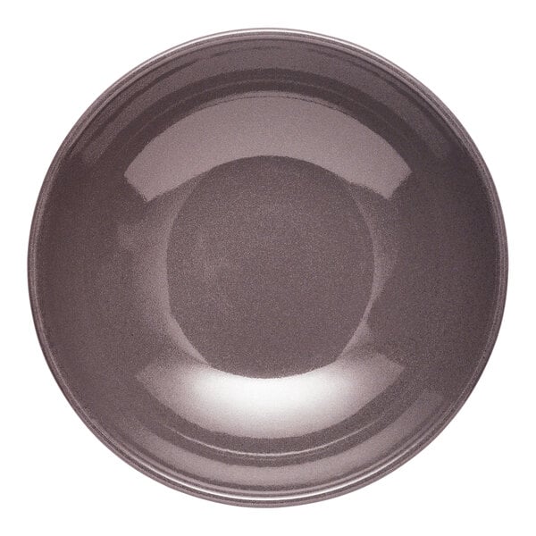 A close-up of a mauve Libbey terracotta bowl.