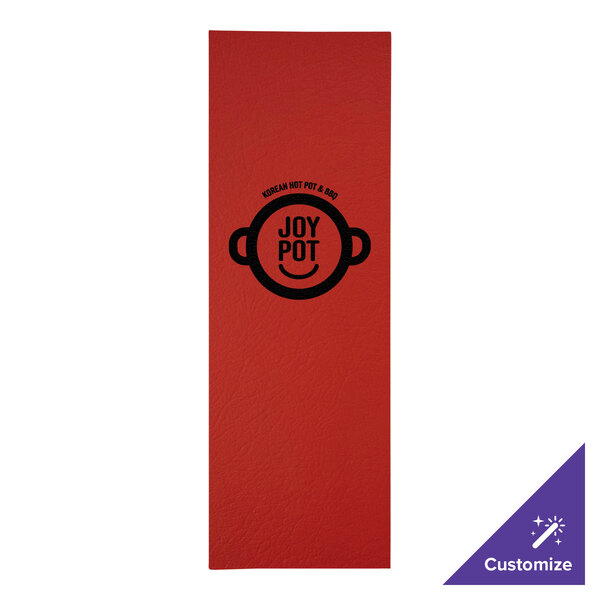 A red rectangular H. Risch, Inc. menu cover with a logo on it.