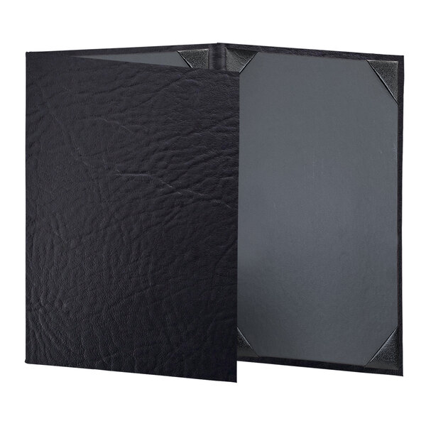 A black rectangular H. Risch, Inc. menu cover with black edges.