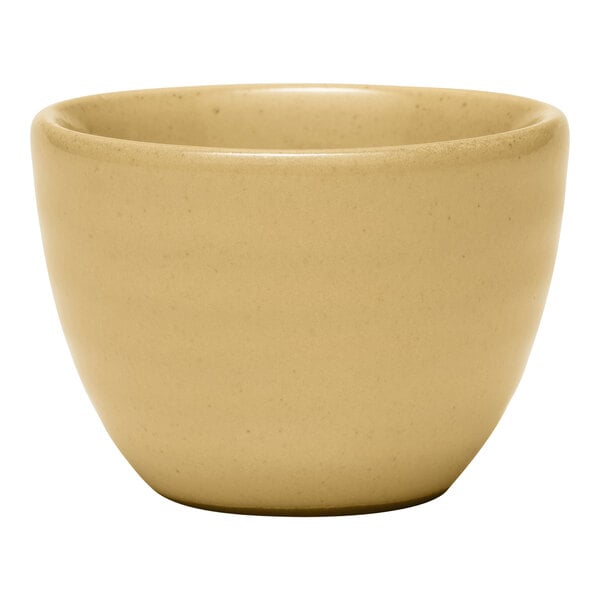 A Libbey Canyonlands tan terracotta dip dish.