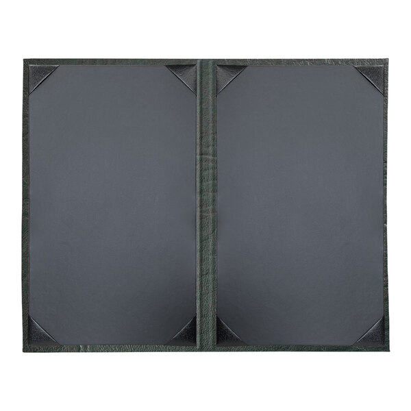 A black and gray rectangular H. Risch, Inc. menu cover with two pages.