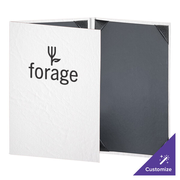 A white H. Risch, Inc. menu cover with black text on the front.