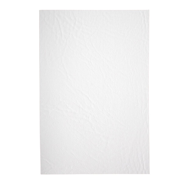 A customizable white rectangular menu cover with black lines.