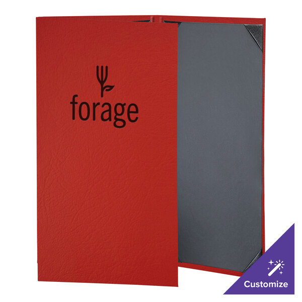 A red H. Risch, Inc. menu cover with a black logo.