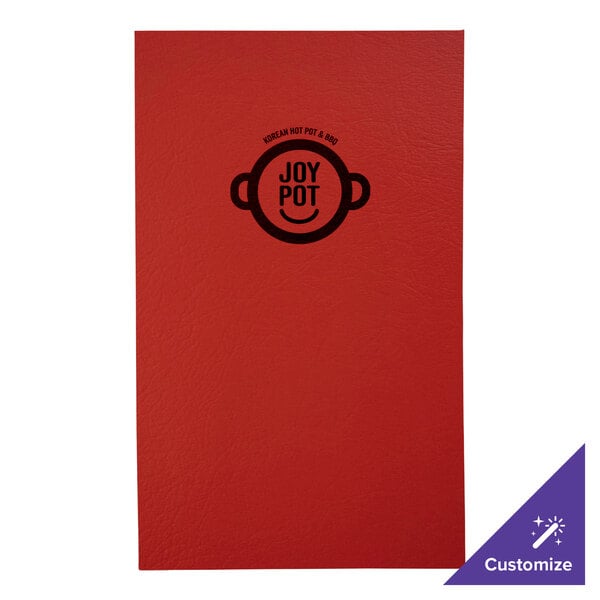 A red rectangular H. Risch, Inc. menu cover with a logo.