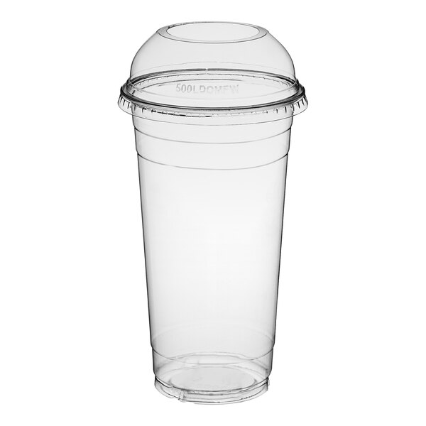 Disposable Smoothie Cups, Domed Lids, Plastic Milkshake Glasses, 5 Sizes,  Clear