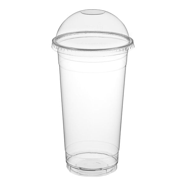 Choice 32 oz. Straight Wall Clear PET Plastic Cold Cup With Dome Lid With  No Hole - 50/Pack