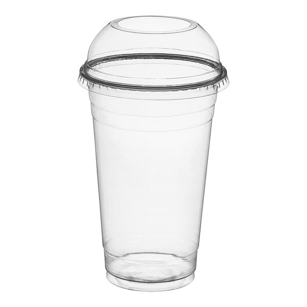 20oz Disposable Pet Clear Plastic Smoothie Cups with Clear Dome