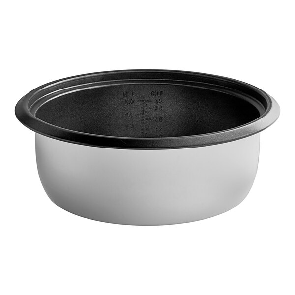 An Avantco non-stick pot for an RCB60 rice cooker with a lid.