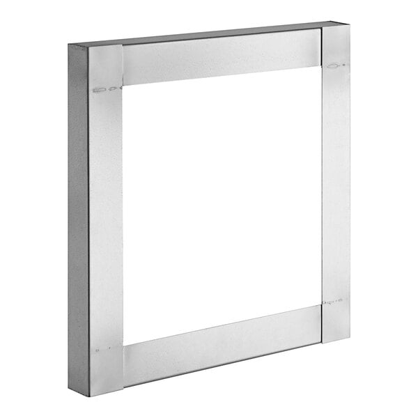 A silver square metal frame.