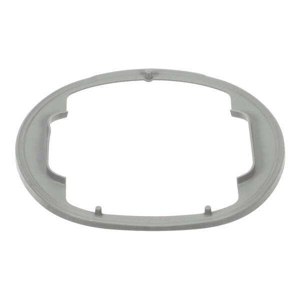 A gray plastic circle with a hole in the middle.