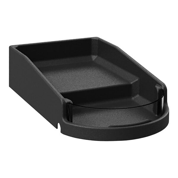 A black plastic Borray shelf organizer with a curved front.