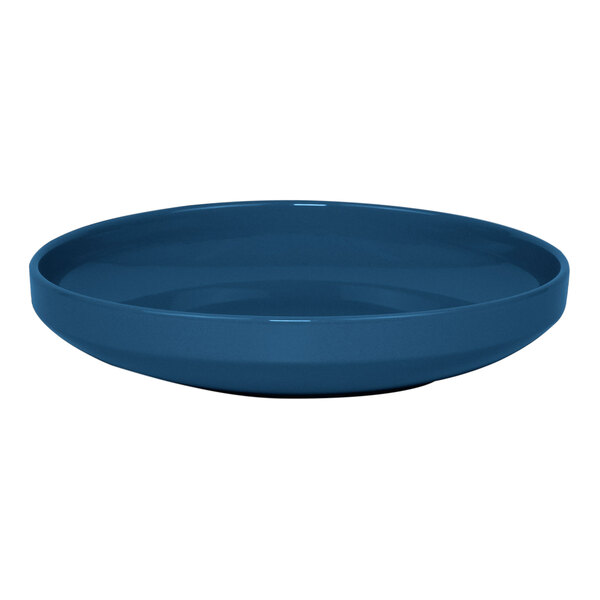 A blue bowl with a white background.