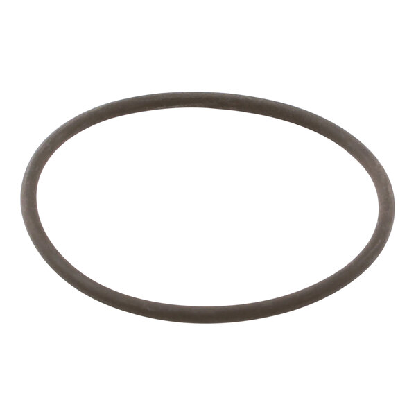 A black rubber O-ring on a white background.