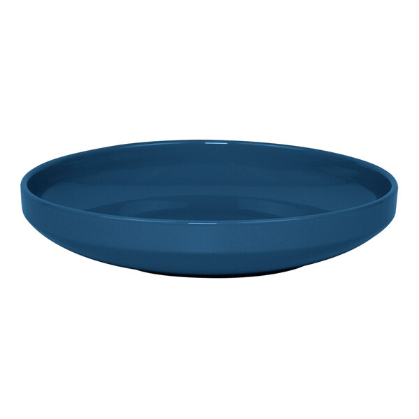 A blue bowl with a white background.