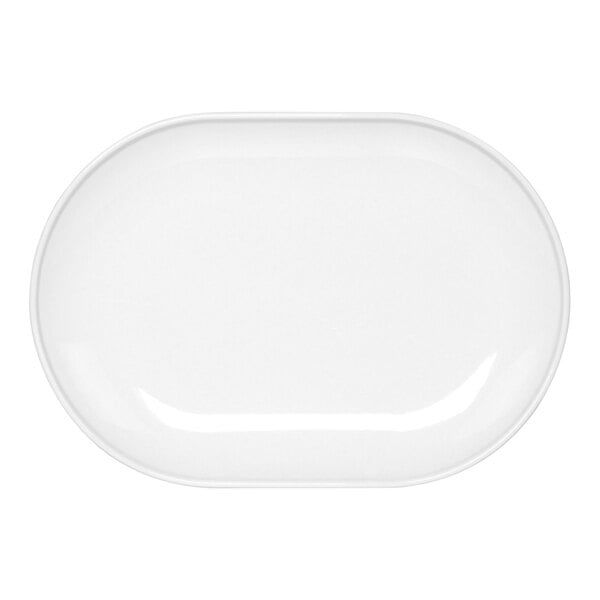 A Front of the House white oval porcelain plate.