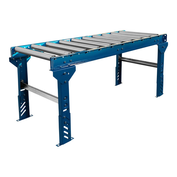 A Lavex roller conveyor with legs.