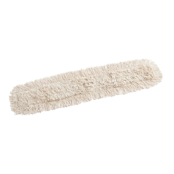 A white Lavex dry dust mop head with a long handle.