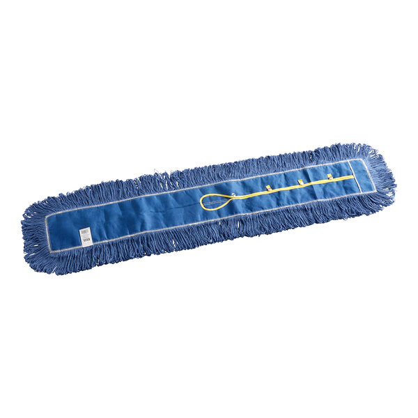 Looped-End Dust Mop Head, Cotton, 48 x 5, Blue Looped-End Dust Mop Head, Cotton, 48 x 5, Blue