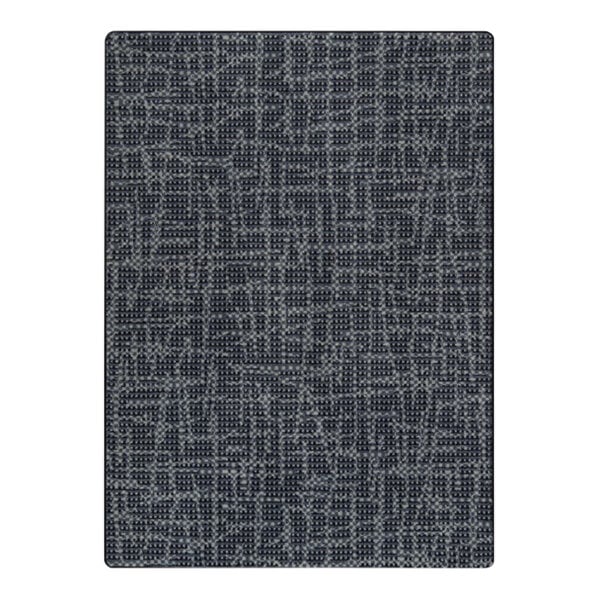 A close up of a black and grey Joy Carpets WorkSpace area rug with a pattern.