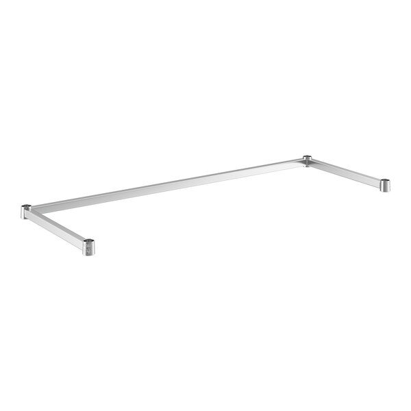 A stainless steel Regency shelving frame with holes on a white background.