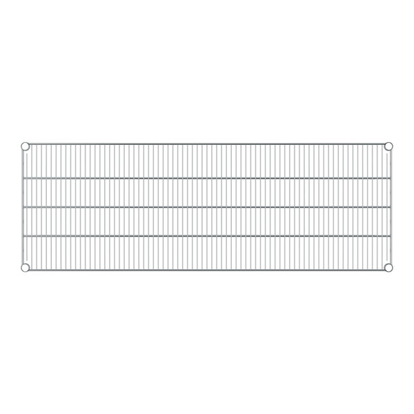 A close-up of a rectangular metal rack with round holes.