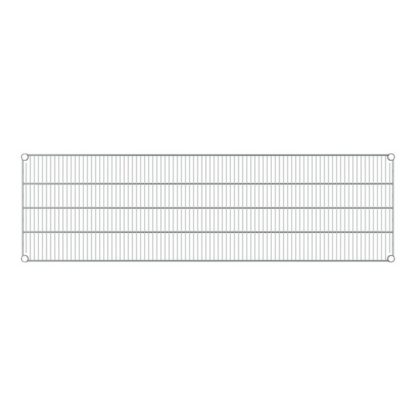 A Regency stainless steel wire rack with a grid pattern.