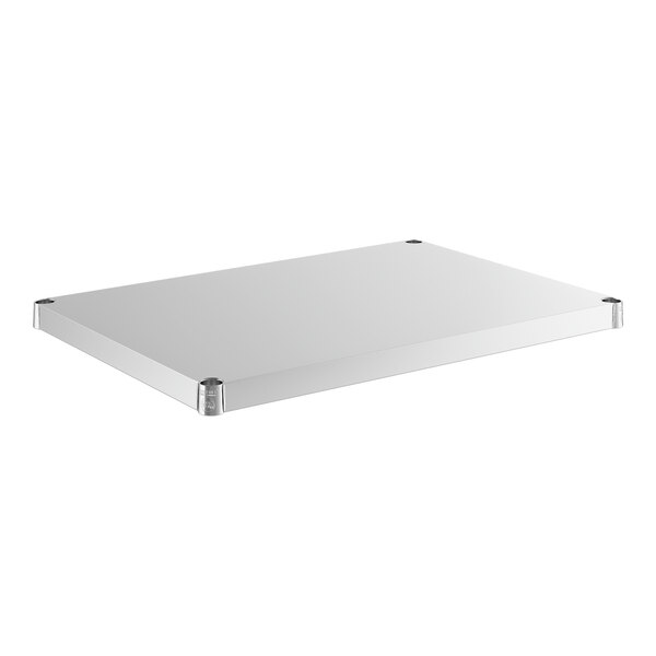 A white rectangular Regency stainless steel shelf.