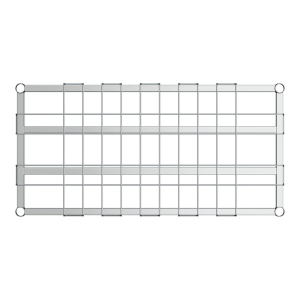 A wire rack with metal rods.