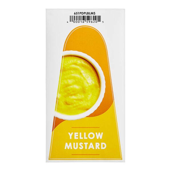 A package of yellow ServSense mustard label stickers on a white background.