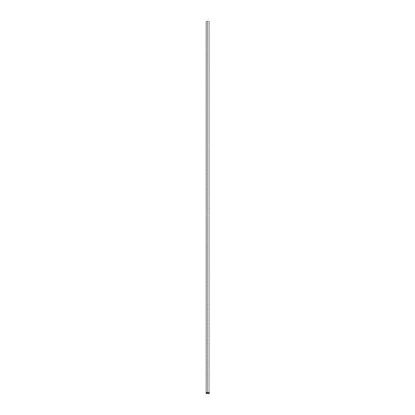 A long silver metal pole with black lines and a white base.