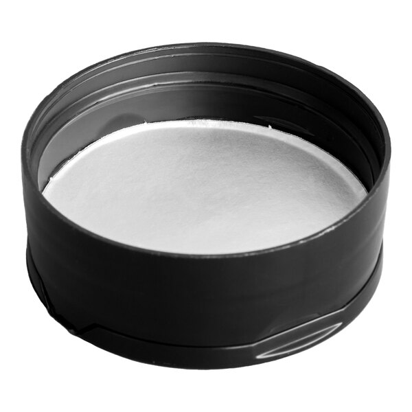 53/485 Black Dual-Flapper Induction-Lined Spice Lid with 7 Holes - 100/Pack