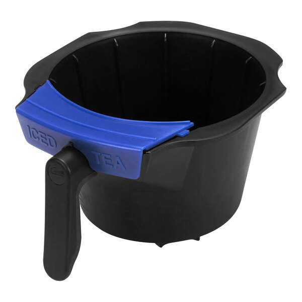 A black and blue Wilbur Curtis non-metal brew cone assembly.