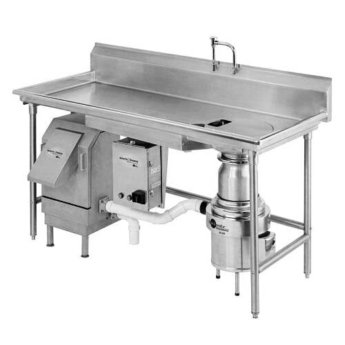 A stainless steel sink with a WasteXpress machine attached.
