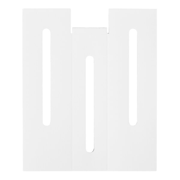 A white rectangular Lavex Zap N Trap glue board with holes in it.