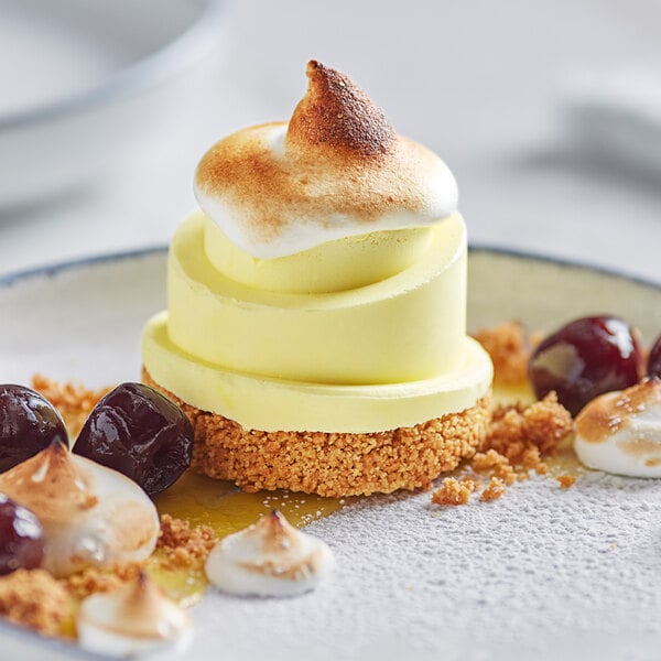 A close up of a dessert made with the Pavoni Pavoflex 24 Compartment Babele Silicone Baking Mold.