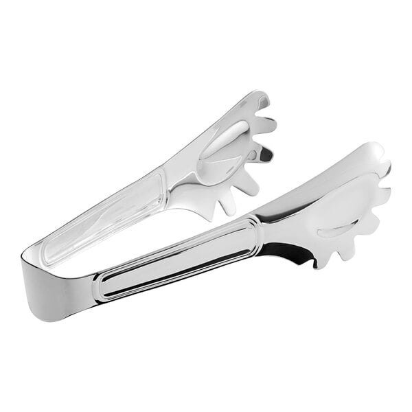 Acopa Edgeworth stainless steel bread tongs with silver handles.