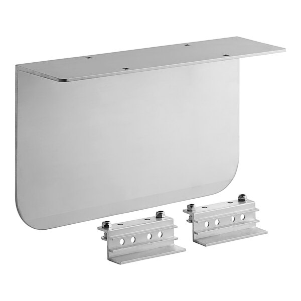 An aluminum Lavex nose plate with screws.