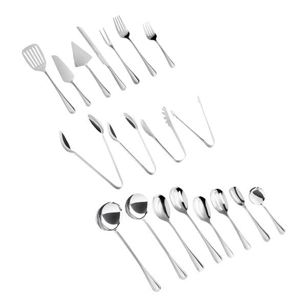 Acopa Edgeworth stainless steel serving tongs.