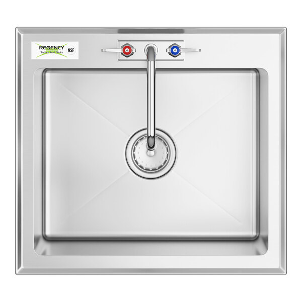 A Regency stainless steel drop-in sink with a faucet.