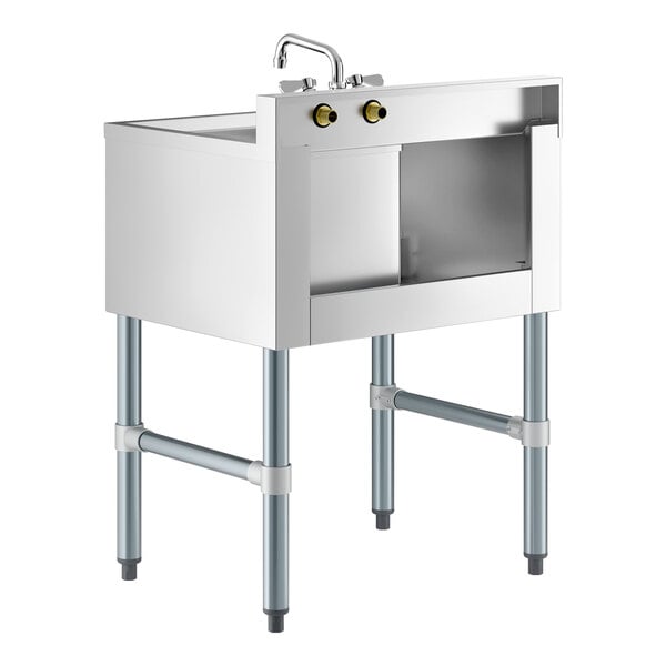Regency 24" x 18 3/4" One Bowl Underbar Sink with Faucet and Left Drainboard